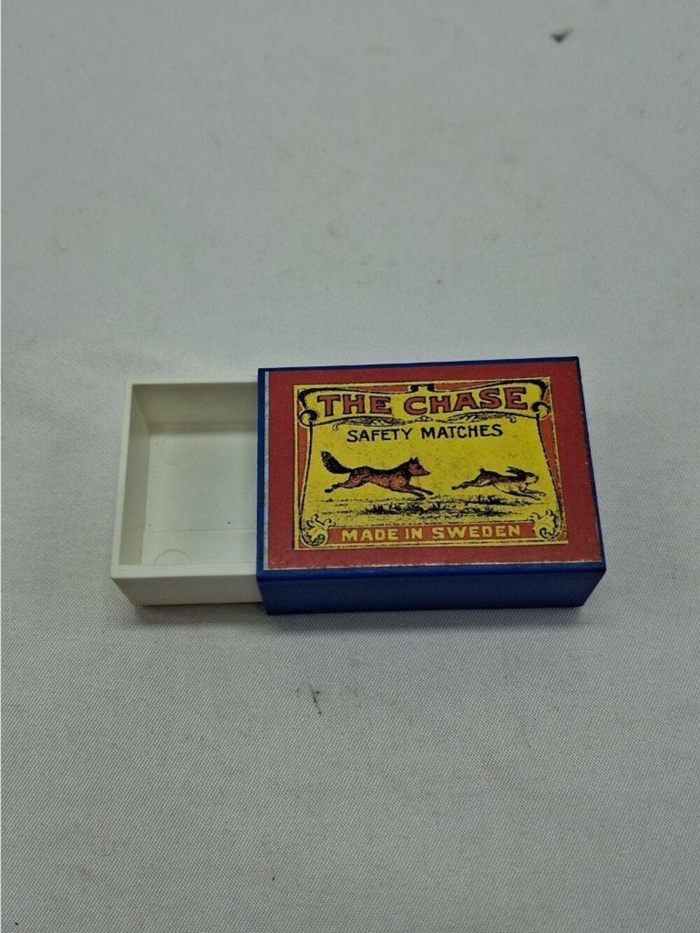 Vintage Safety Matches -"the Chase" Box Made in Sweden- W. Germany - Plastic